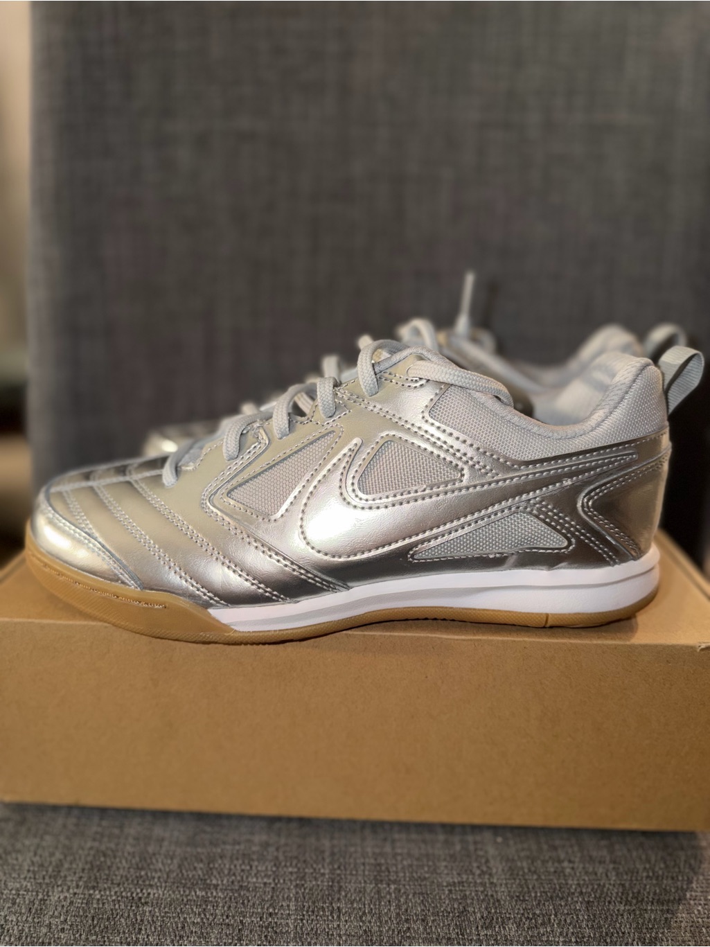 Nike Metallic Silver Gato Lv8 Sneakers